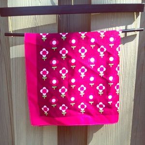 Raspberry colored geometric flower scarf